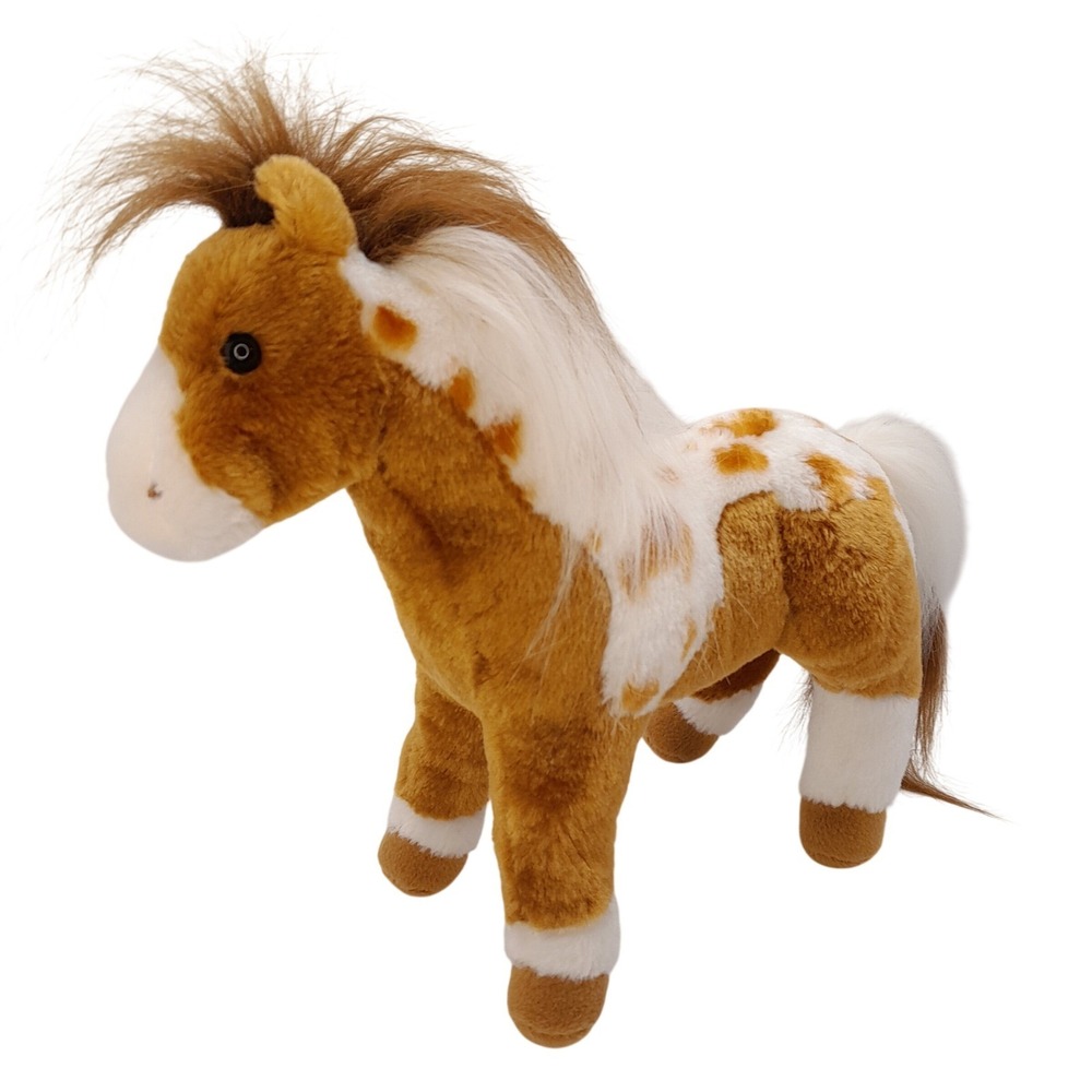 Douglas Pinto Pony Plush Standing Horse Toy Tan White Spotted 10" Stuffed Animal - Picture 2 of 7